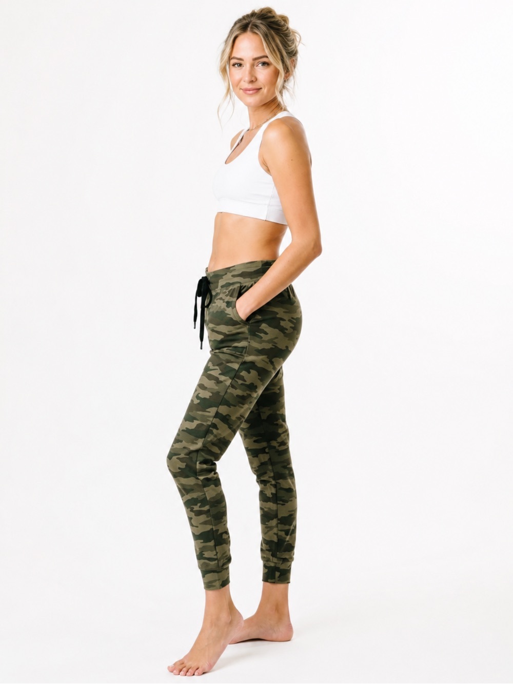 Zyia Active Green Camo Unwind Joggers | Size Small | Athletic Lounge Pants